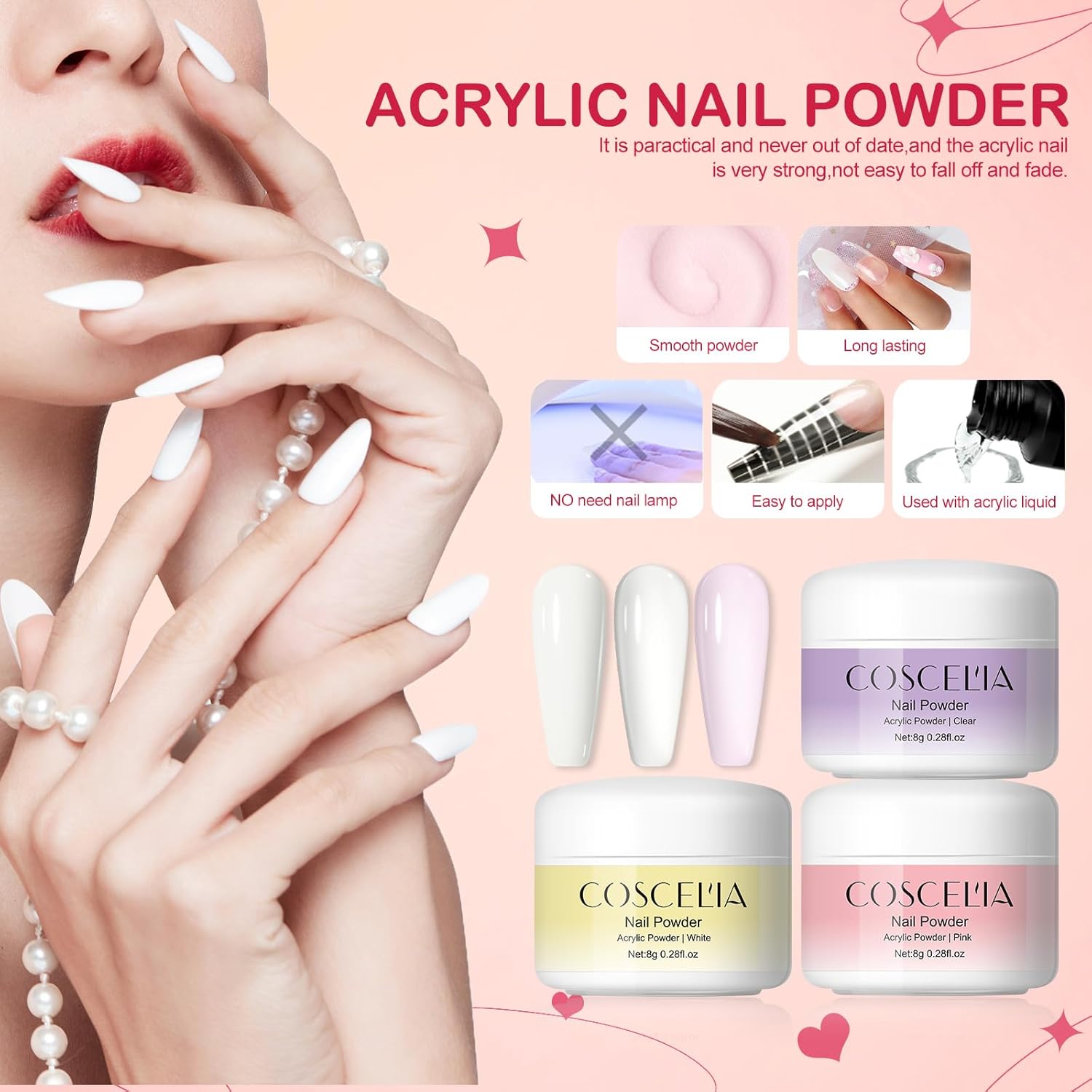 Acrylic Nail Kit with Drill and Nail Lamp for Beginners N2125