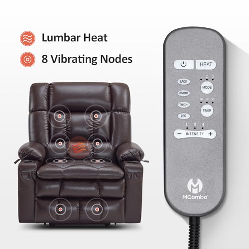 MCombo Dual Motor Power Lift Recliner Chair for Elderly with Heat and Massage, Black E570141
