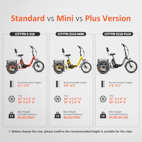 ADDMOTOR CITYTRI E-310 Folding Electric Tricycle for Adults, 750W, 48V 20Ah Q212725