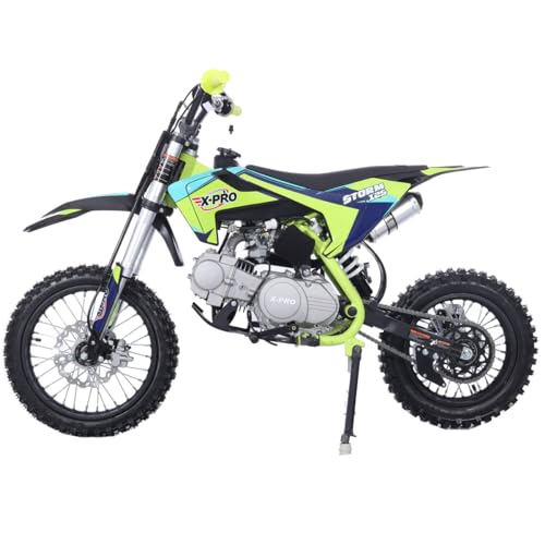 X-PRO 125cc Kids Dirt Bike Pit Bike Youth Dirt Pit Bike with 4-Speed Semi-Automatic Transmission, Big 14"/12" Tires!