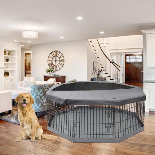 PETIME Foldable Metal Dog Exercise Pen 8 Panel with Bottom Pad C444