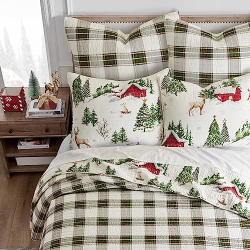 Levtex Home Tatum Pines Reversible Cotton Quilt Set with 2 King Pillow Shams M116223