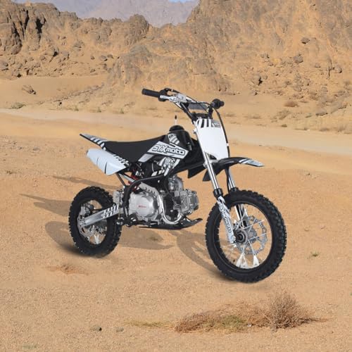 SYX MOTO 125cc Dirt Bike for Adults and Youth, 4-Speed Manual Clutch I76186