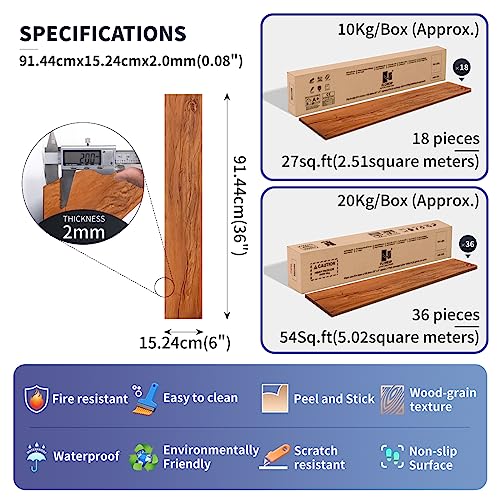 Self Adhesive Vinyl Flooring Planks Wood Effect Waterproof Grey 36pcs U963416