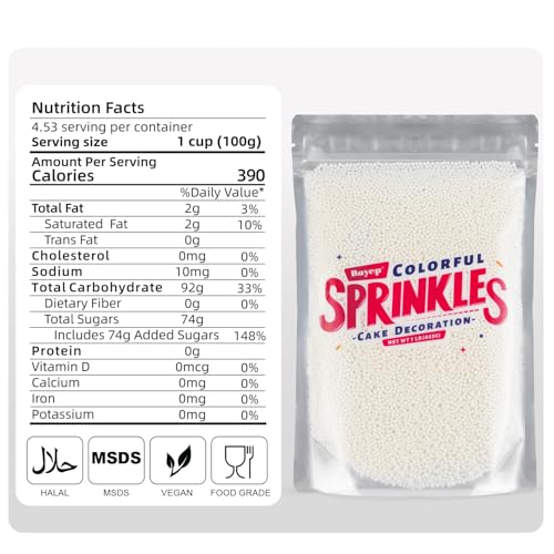 Christmas Sprinkles Bulk 1 lb - Red White Green Round Baking Toppings O347849