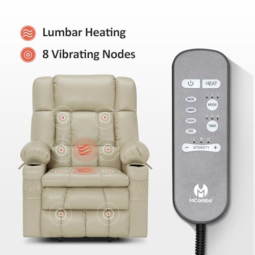 MCombo Dual Motor Power Lift Recliner Chair for Elderly with Heat and Massage, Black E570141