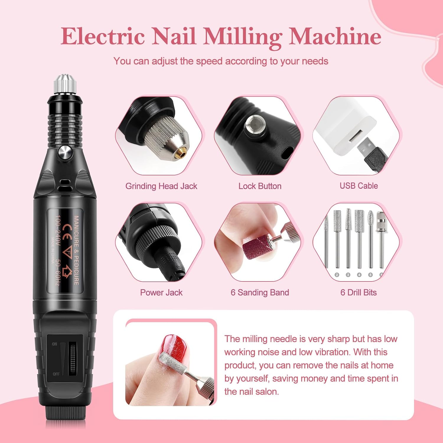 Gel Nail Polish Kit with UV Light and Drill Starter Set for Women S4212
