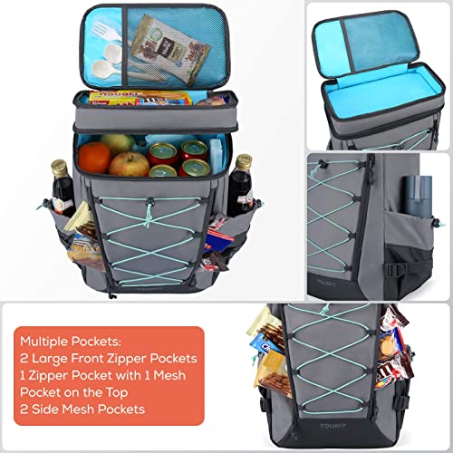 TOURIT Backpack Cooler, Large Insulated Leakproof Backpack, Gray K840