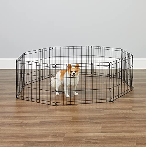New World Folding Metal Dog Exercise Pen, 24-Inch Tall, Black E-Coated Q53206