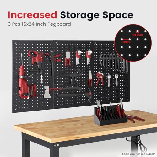48 Inch Adjustable Height Workbench with Storage and Power Outlets R129134