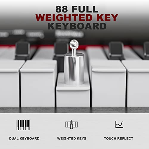 UMOMO 88 Weighted Key Digital Piano with Bench, Hammer Action, Black W36770