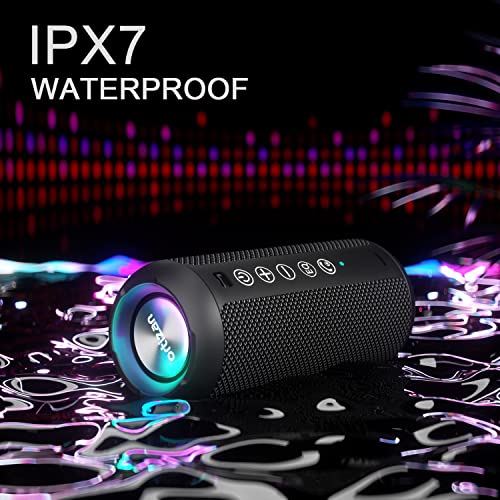 Ortizan Portable Bluetooth Speaker IPX7 Waterproof 24W Loud Sound, Black J77282
