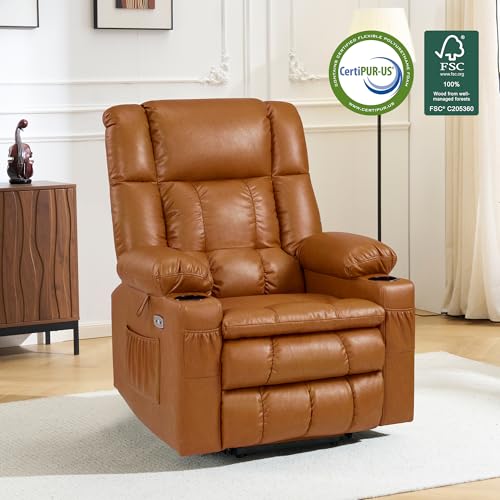 MCombo Dual Motor Power Lift Recliner Chair for Elderly with Heat and Massage, Black E570141