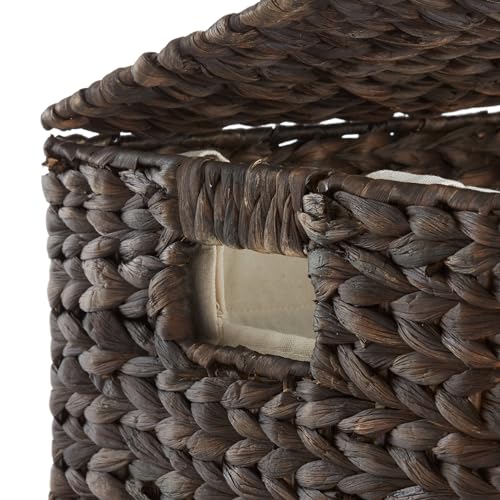 Casafield Large Laundry Hamper with Lid and Removable Liner Bag, Natural Woven Water Hyacinth N198
