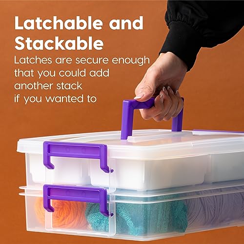 IRIS USA 5 Qt Plastic Storage Bins with Lids, 6 Pack, Stackable, Clear N3948