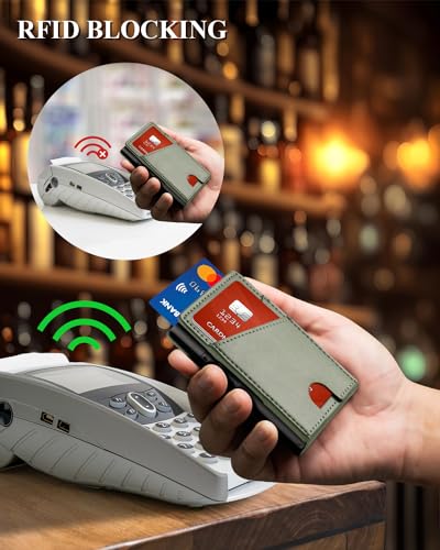 Slim Wallet Pop Up Card Holder for Men with RFID Blocking L945
