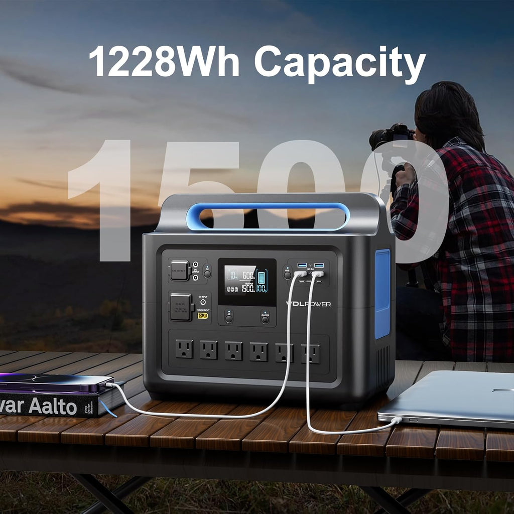 VDL HS1500 Portable Power Station 1228Wh 1500W LiFePO4 Solar Generator T360143
