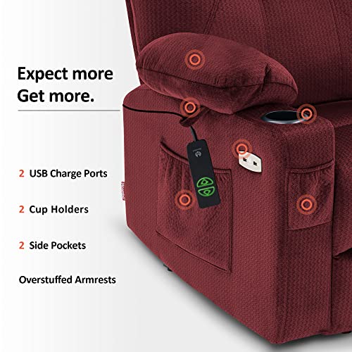 MCombo Small Power Lift Recliner Chair for Elderly with Heat and Massage, USB & Type C Ports J262