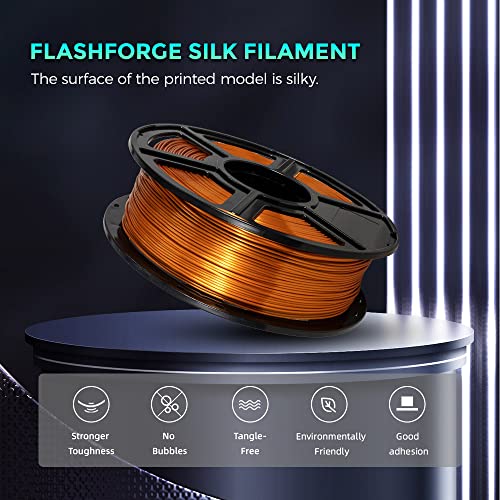 FLASHFORGE Silk PLA 3D Printer Filament 1.75mm 1KG, Multicolored Gradient V83097