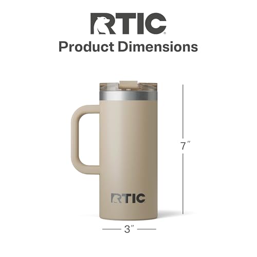 RTIC 20oz Road Trip Travel Mug with Lid and Handle, Insulated Stainless Steel P393441