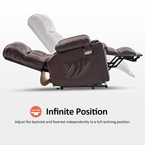 MCombo Dual Motor Power Lift Recliner Chair for Elderly with Heat and Massage, Black E570141