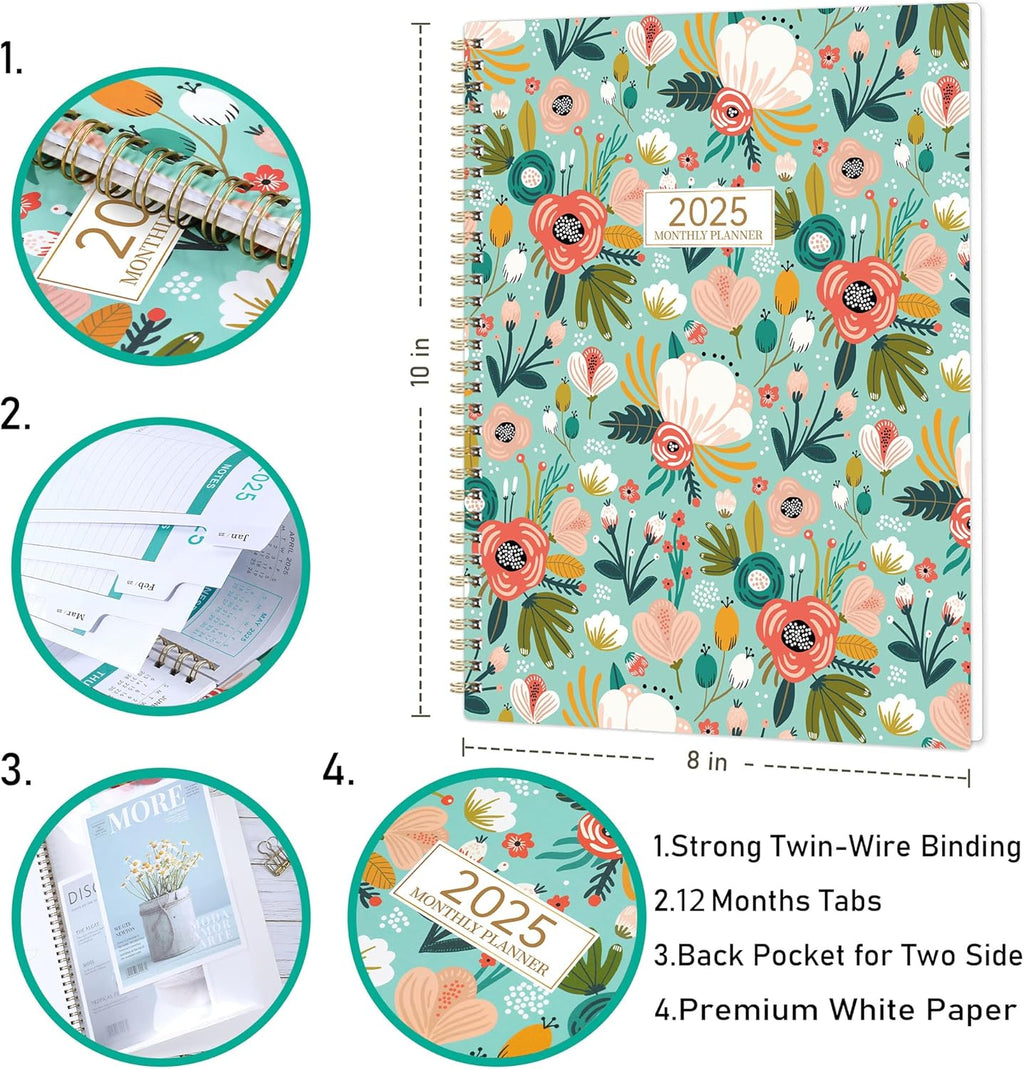 2025 Monthly Planner 8.5" x 11" with Tabs and Inner Pocket K7335