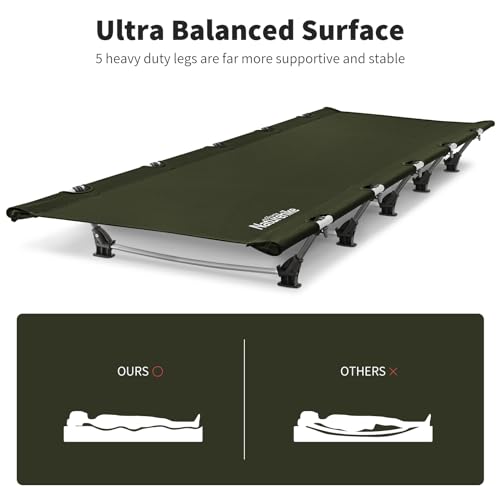 Naturehike GreenWild Ultralight Folding Camping Cot, Portable Bed for Adults, Black E2550