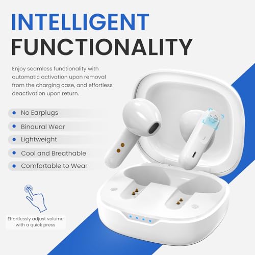 EZ-HEAR Rechargeable Hearing Amplifiers for Seniors with Noise Cancelling Charging Case D47046