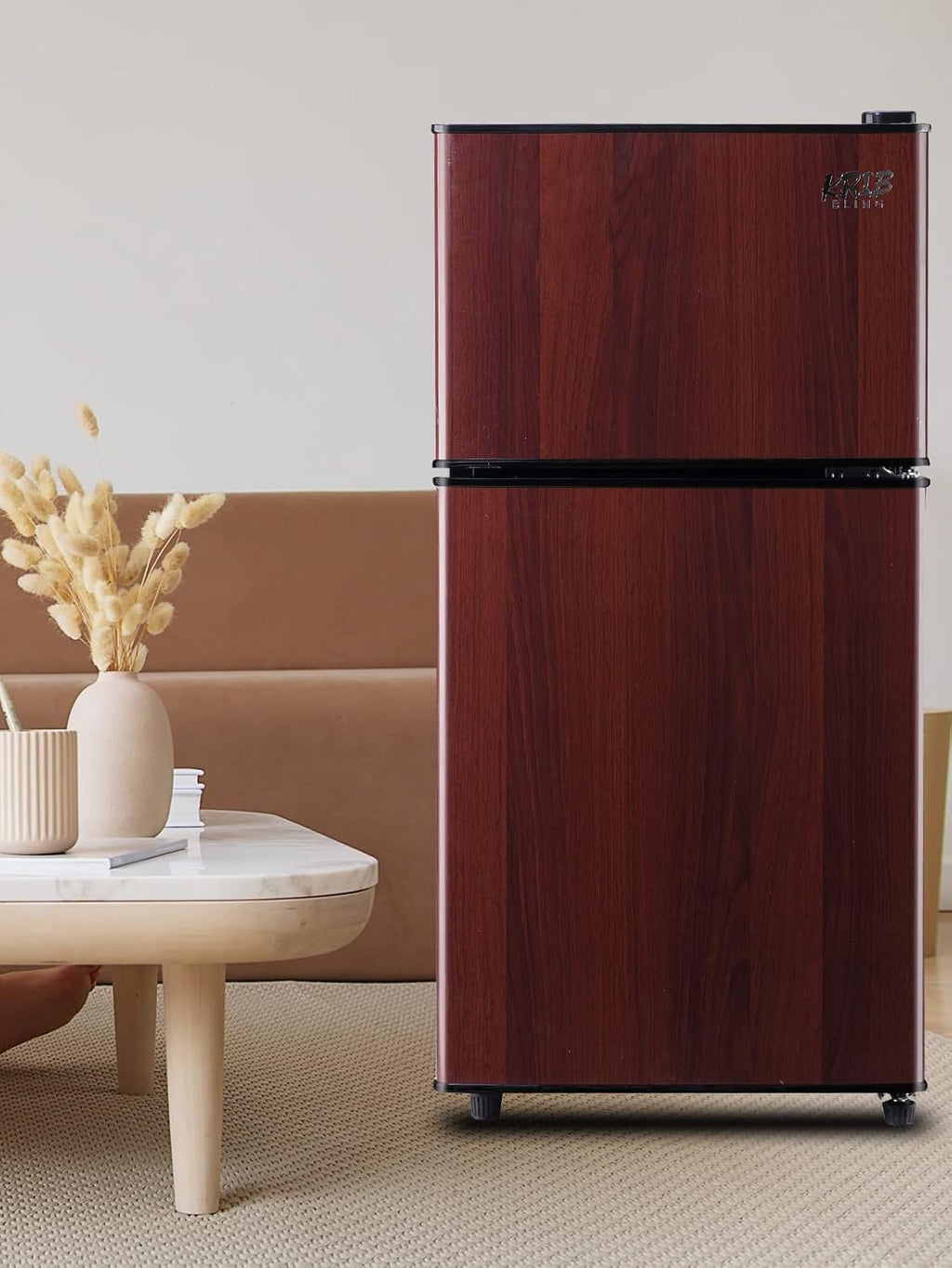 KRIB BLING Mini Fridge With Freezer, Compact 2 Door Refrigerator, 3.5 Cu. Ft C7747