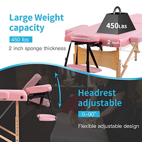 BestMassage Portable Massage Table 28 inch Folding Spa Bed with Bag X618857