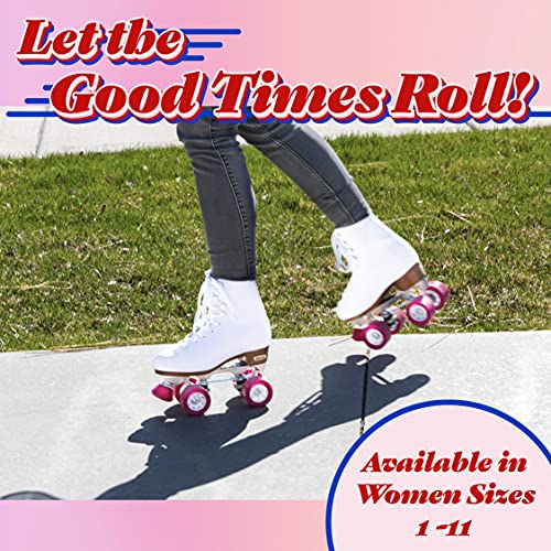 CHICAGO Skates White Quad Roller Skates for Women Beginners Adjustable High-Top X806