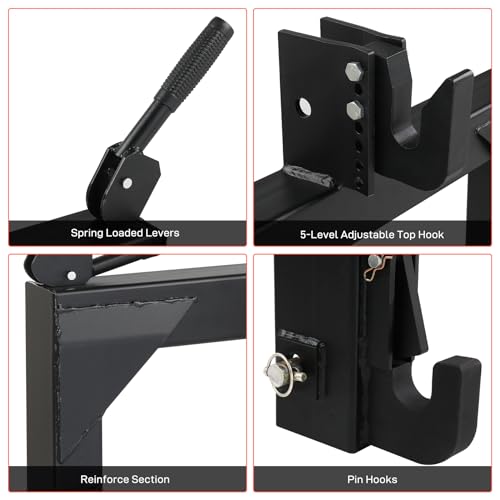 3 Point Quick Hitch for Category 1 & 2 Tractors, 3000 LB Lifting Capacity, Black C823394