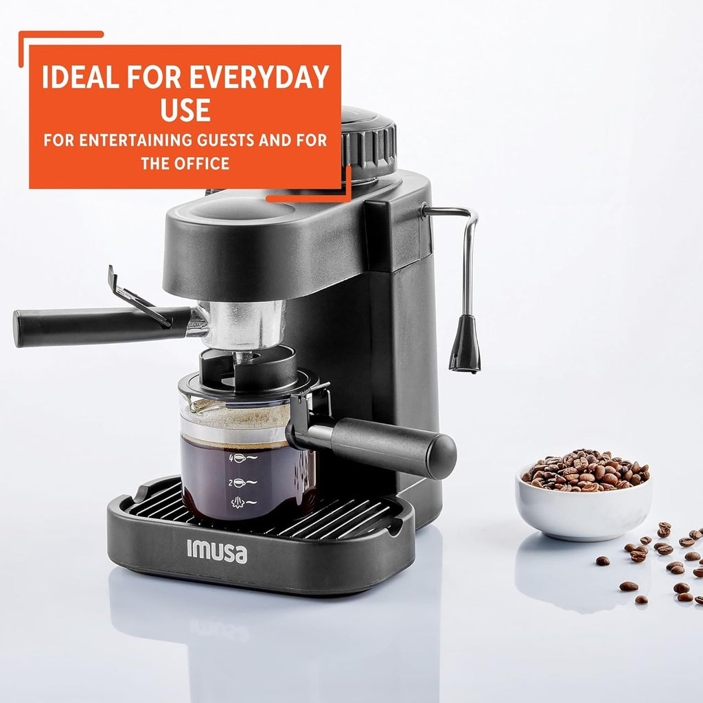 IMUSA GAU-18202 4 Cup Espresso/Cappuccino Maker, Black I50077