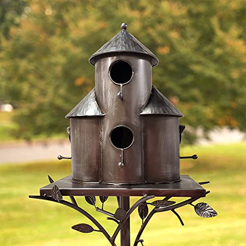 Large Copper Multi-Birdhouse Stakes for 4 Bird Families A740
