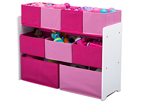 Delta Children Deluxe Multi-Bin Toy Organizer, White/Pink B11718