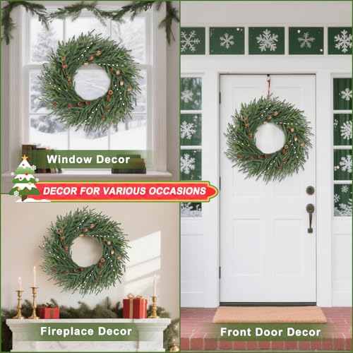 Artgar 26 Inch Pine Wreath for Front Door Christmas Decor T2410