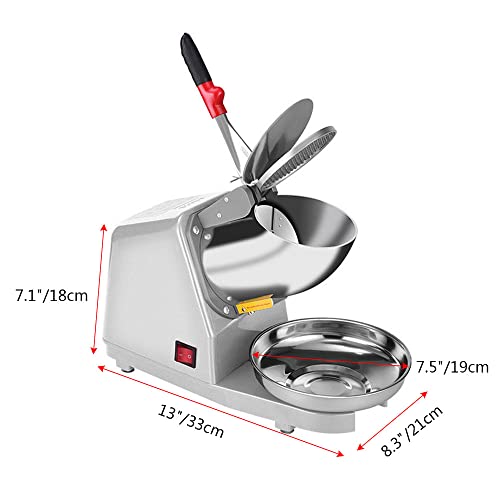 Yahpetes Electric Shaved Ice Machine Dual Blades Ice Crusher Snow Cone Maker Q325472