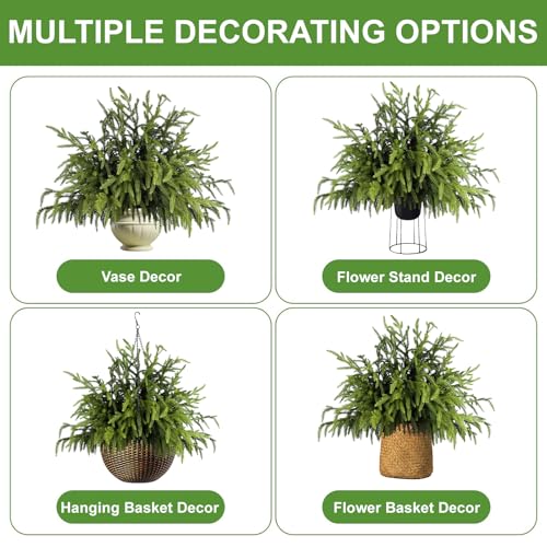 Artgar 12 Pcs Artificial Green Pine Branches 18 Inch Christmas Greenery V150008