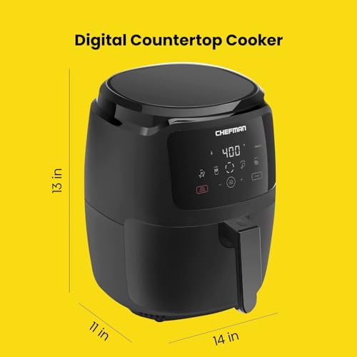 CHEFMAN 6 Quart Dual Basket Air Fryer Oven with Easy View Windows, Black G2845