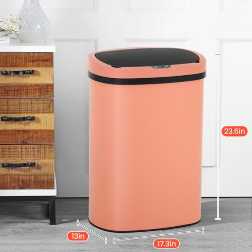 BLKMTY 13-Gallon Stainless Steel Touchless Trash Can with Lid A62473