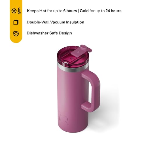 RTIC 20oz Road Trip Travel Mug with Lid and Handle, Insulated Stainless Steel P393441