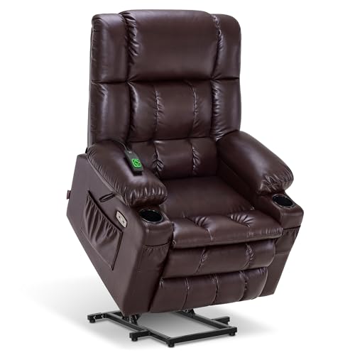 MCombo Dual Motor Power Lift Recliner Chair for Elderly with Heat and Massage, Black E570141