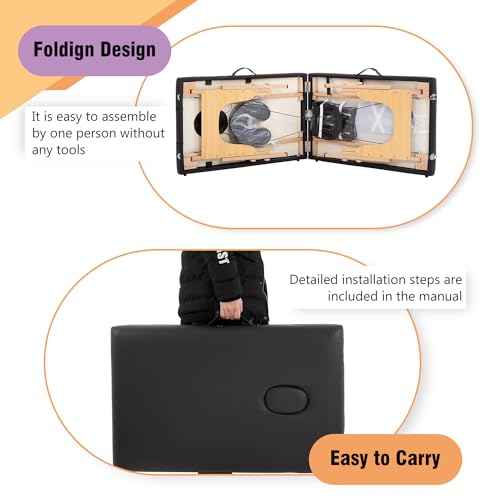 BestMassage Portable Massage Table 28 inch Folding Spa Bed with Bag X618857