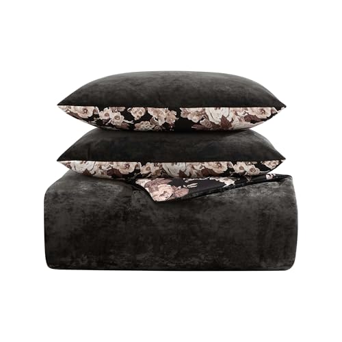 Betsey Johnson Full/Queen Velvet Comforter Set with Shams, Floral, Oeko-Tex Certified H481896