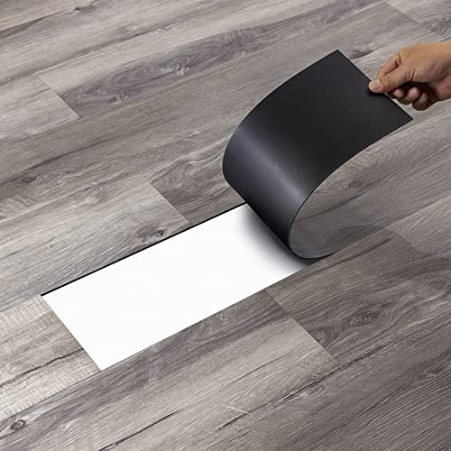 Self Adhesive Vinyl Flooring Planks Wood Effect Waterproof Grey 36pcs U963416