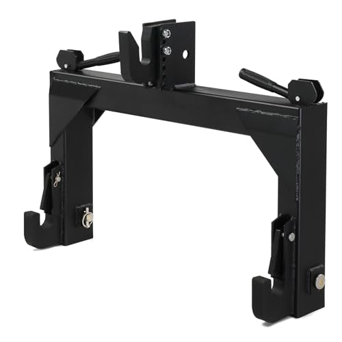 3 Point Quick Hitch Adaption to Category 1 & 2 Tractors, 3000 LB Lifting Capacity Tractor Quick Hitch, 27.5"" Between Lower Arms, No Welding & 5 Level Adjustable Bolt (Black)