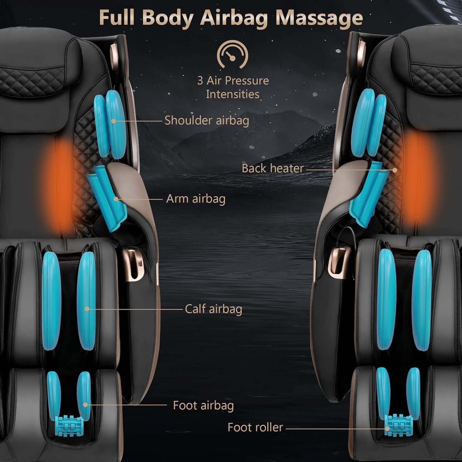 Giantex Massage Chair Full Body 3D Electric Zero Gravity Shiatsu Recliner with SL Track E55018