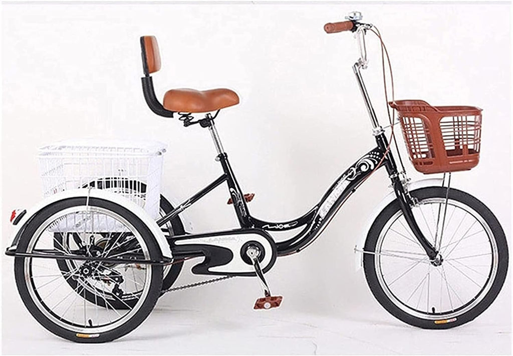 Adult Tricycle - 3 Wheel Bikes for Adults Shopping Tricycle for Adult Seniors Women Men 1 Speed 3-Wheel Bike Trike with Shopping Basket Three Wheeled Recumbent Bicycle