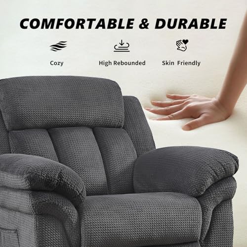 CANMOV 46" Wide Power Lift Recliner Chair for Elderly, with Massage and Heat, Light Brown K346927