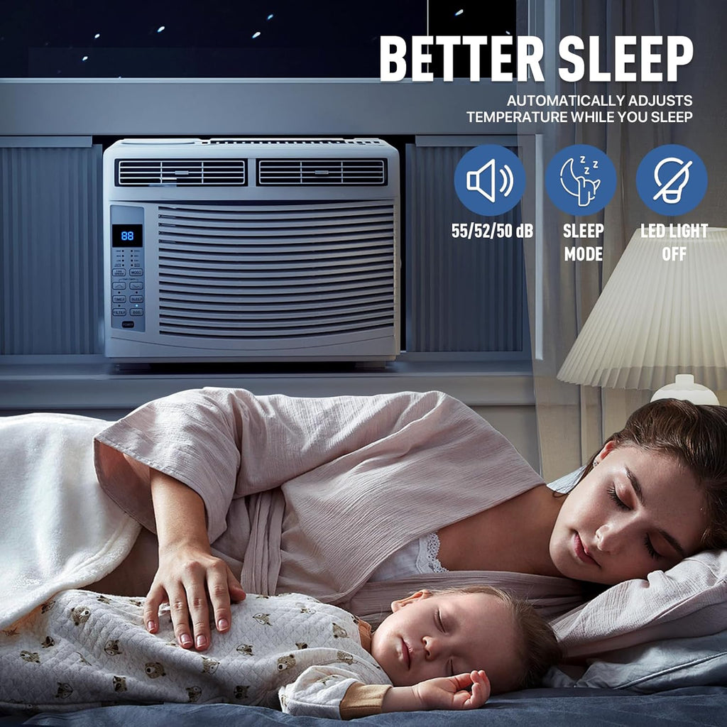 6000 BTU Smart Window AC with Remote Control for Rooms up to 250 sq.ft. R68819